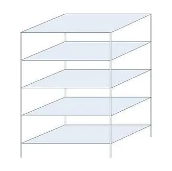 Dílenský regál Kovový regál Ogmios, základní, 200 x 130 x 80 cm, 1 300 kg, 5 polic, 250 kg/police, pozink