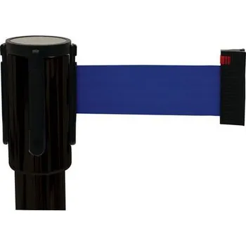 Zahrazovací sloupek s pásem Manutan Expert Lesly, 5 m, modrý