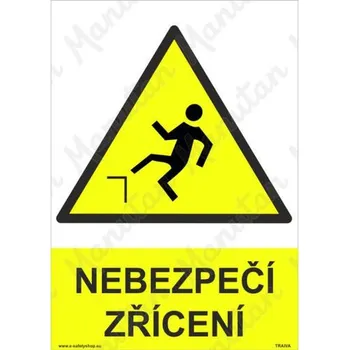 Kancelář Nebezpečí zřícení, plast 148 x 210 x 2 mm A5