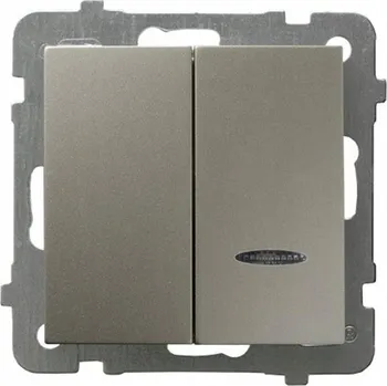 vypínač Dvojitý vypínač pod omítku Ospel odstíny šedé ŁP-2GS/m/45