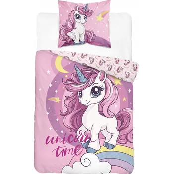 Povlečení Povlečení pro mládež 160x200 Jednorožec Unicorn Růžový
