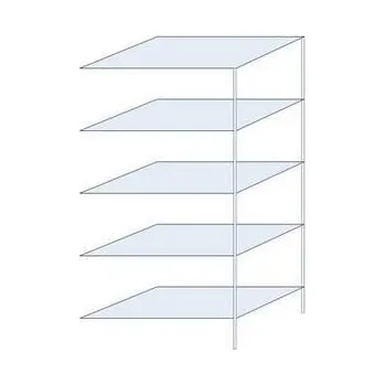 Dílenský regál Kovový regál Ogmios, přístavbový, 200 x 100 x 60 cm, 1 300 kg, 5 polic, 250 kg/police, pozink