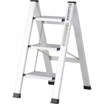Žebřík Skládací hliníkový Žebřík pro domácí použití, 3 stupně, LEMAR Slim Space-X 040103