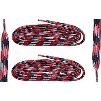 Tkaničky do bot Tkaničky ČERNO-ČERVENÉ Tkaničky do bot 150 cm TREKOVÉ PLOCHÉ 9mm G12-58