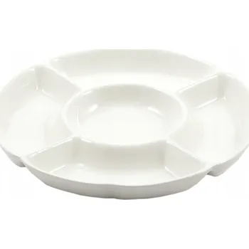 Stolování LA PORCELLANA BIANCA Convivio 35,5 cm - porcelánový dělený talíř na občerstvení