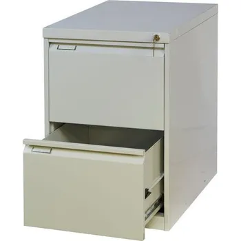 Kartotéka Jednořadá kovová kartotéka A4 Tyne, 2 zásuvky, šedá