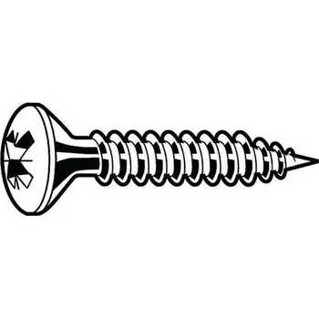 Dílna Šroub do dřeva se zápustnou hlavou s křížovou drážkou Pozidriv DIN 7995 Nerezocel A2 5X70MM