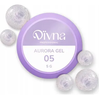 Lak na nehty DIVNA Aurora Gel 05 5 ml se třpytkami pro zdobení nehtů