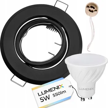 Žárovka Stropní zapuštěné svítidlo Lumenix 5 W GU10 černé