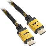 GoGEN HDMI 2.0, 3m, pozlacený, opletený, High speed, s ethernetem (GOGHDMI300MM04) černý