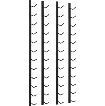 Stojan na víno VidaXL Nástěnné stojany na 12 lahví vína, 2 ks, černé, železné