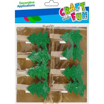 Vánoční dekorace Ozdoba Vánoční Sponky Stromek Brokátové 8ks Cf Pb12/144. Craft with Fun