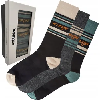 Pánské ponožky Wrangler Ponožky Sven 3 páry v dárkové krabičce černé barvy, velikost 43-46