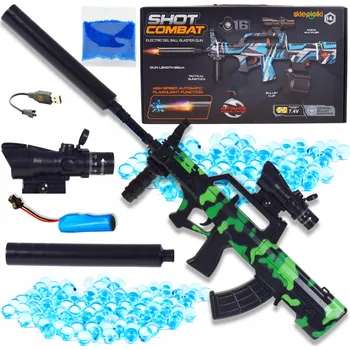 Dětská zbraň PUŠKA AUTOMAT NA GELOVÉ KULIČKY PISTOLE VELKÁ HRAČKA 2 REŽIMY USB AKU SADA