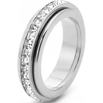 Prsten Stříbrný Prstýnek proti Stresu s Čtvercovými Zirkony Anxiety Ring