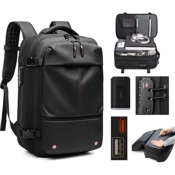 turistický batoh Batoh Surix voděodolný s ochranou na notebook 41-60 l černý