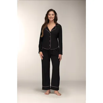 Pánské pyžamo Mademoiselle Sommeil CC0154 Midnight Ease pyžamo délka/r S-XL pruhované Černá L