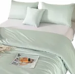 POVLEČENÍ Z BAMBUSOVÉHO VLÁKNA S LEMEM SVĚTLE MÁTA 140x200 + POVLEČENÍ NA POLŠTÁŘ 70x80