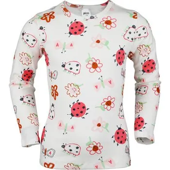 Pleas Dětské tričko s dlouhým rukávem přírodní bílá 116 (182740-102-116)