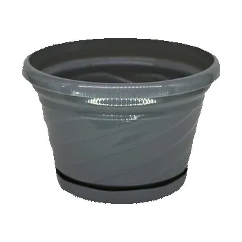 Květináč Květináč s miskou Malaga 150x105 mm šedá