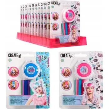 Doplněk pro panenku KŘÍDA na vlasy pro malou stylistku, sada s příslušenstvím pro líčení a tvorbu účesů