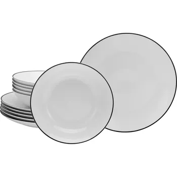 Sada nádobí Creatable Jídelní servis Luna Black Line (12dílný jídelní servis)