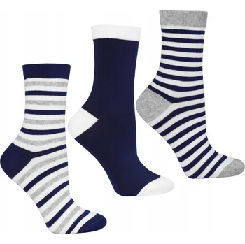 Dámské ponožky PONOŽKY dámské dlouhé bavlněné s proužky, sada 3 páry MORAJ 35-38