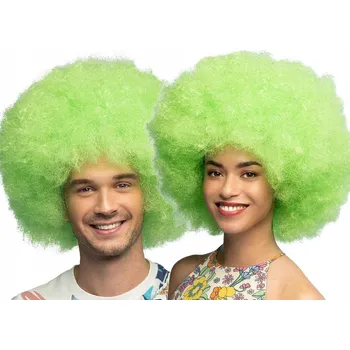 Karnevalová paruka Paruka Sugar, neonově zelené afro na karneval, diskotéku a festivaly
