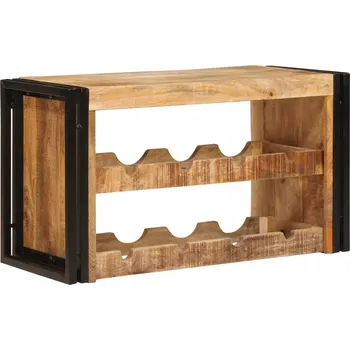 Stojan na víno Regál na víno Hnědý 100 x 45 x 33 cm Masivní Surové Mangové Dřevo