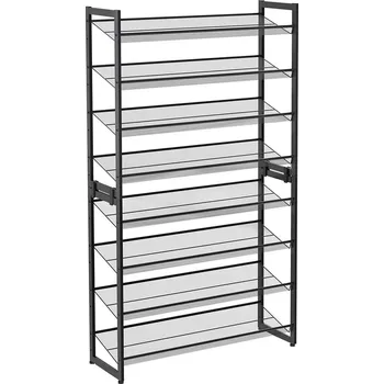 Botník SONGMICS 8stupňový botník, 92.3x30.5x163.4cm, černý Stojan na boty