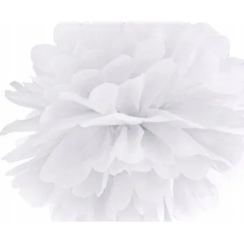 Stuha Bambule papírový Party Deco bílý 25 cm