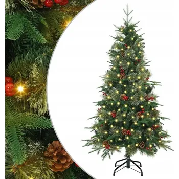 Vánoční stromek Umělý vánoční stromek se sklopnými větvemi a stojanem, zelený, 150 cm, PE a PVC