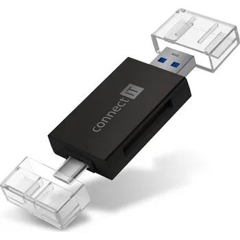 Čtečka paměťových karet Connect IT USB-C/USB-A (CFF-1020-BK) černá