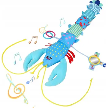 Hračka pro nejmenší Senzorická hračka pro miminka modrý krab s měřítkem, zrcátkem a zvuky