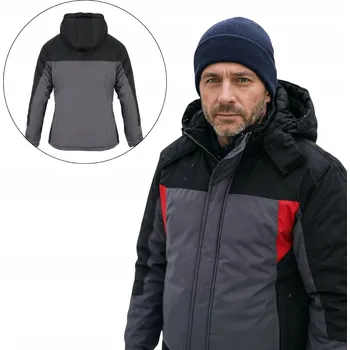 ZIMNÍ BUNDA PÁNSKÁ ZATEPLENÁ S ODEPÍNACÍ KAPUCÍ A FLEECOVOU PODŠÍVKOU XL