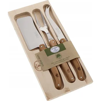 Kuchyňský nůž Sada nožů na sýr Laguiole (sekáček, nůž, vidlička) - dubové dřevo - otvírák