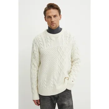 Pánské oblečení Vlněný svetr Tommy Hilfiger MW0MW36546 béžová 01X, vel. M