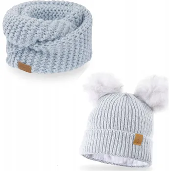 Čepice NANDY Dětská Sada Nákrčník Čepice s Fleecem