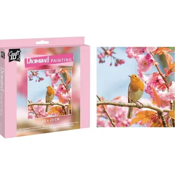 Obraz PTÁK NA VĚTVI PTÁČEK OBRÁZEK MALÉ DIAMANTY GRAFIX