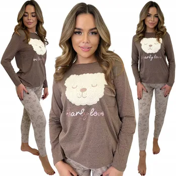 Dámské pyžamo Dámské pyžamo Sorbetto, bavlna, hnědé, velikost L