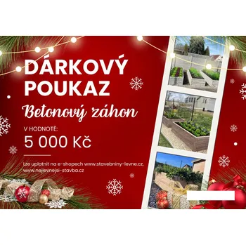 Dárkový potravinový koš Vánoční dárkový poukaz - betonové záhony v hodnotě 5 000 Kč