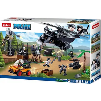 ostatní stavebnice Stavebnice kostky Sluban s policejní sadou 830 dílů, plastové