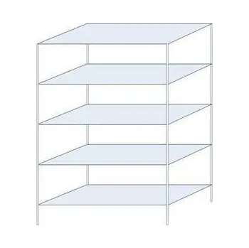 Dílenský regál Kovový regál Ogmios, základní, 200 x 130 x 60 cm, 1 300 kg, 5 polic, 250 kg/police, pozink