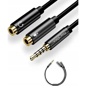 Audio kabel ROZDĚLOVACÍ KABEL MINI JACK MIKROFON SLUCHÁTKA AUX TOPK