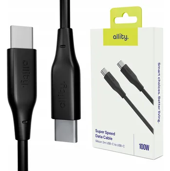 Datový kabel Kabel Allity USB-C - USB-C 2 m černý
