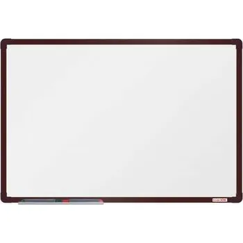 Kancelář Bílá magnetická tabule boardOK, 90 x 60 cm, hnědá