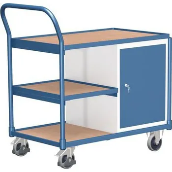 Dílenský vozík se skříňkou, 101 x 112,5 x 62,5 cm, modrý