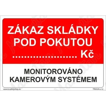 Kancelář Zákaz skládky pod pokutou, samolepka 297 x 210 x 0,1 mm A4