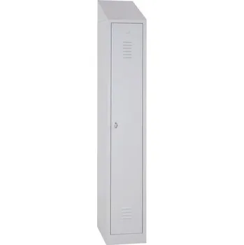 Nábytek Svařovaná šatní skříň Manutan Expert DURO PROFI, 1 oddíl, šedá/šedá, cylindrický zámek