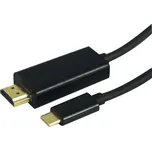 GoGEN HDMI 1,4 / USB typ C 3.1, 1,5m, pozlacený (USBCHDMI150MM01) černý